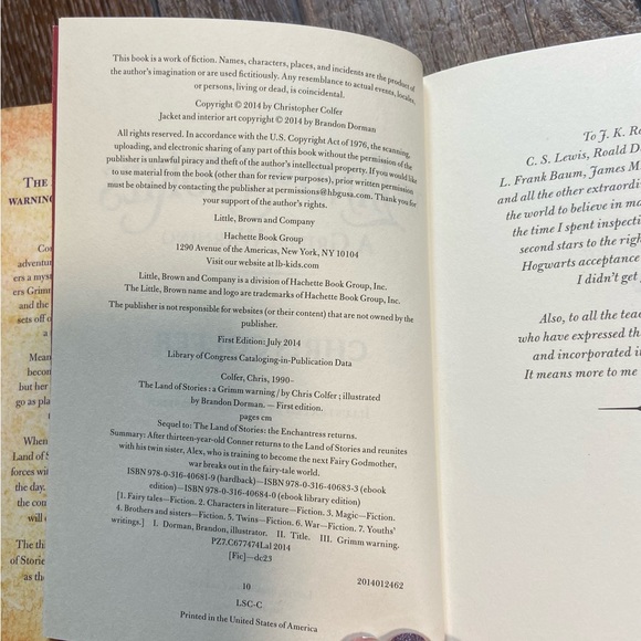 The Land of Stories A Grimm Warning by Chris Colfer Hard Cover Book - Picture 9 of 12